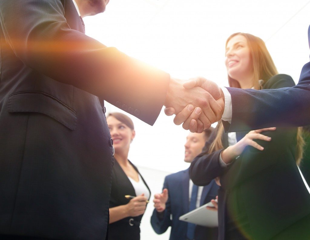 Business people handshake